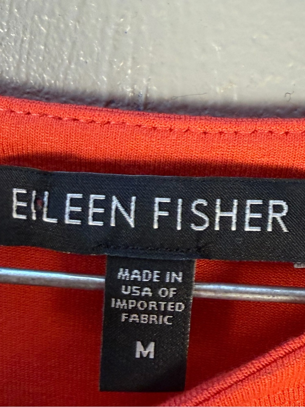 Eileen Fisher Long Sleeve Crewneck Top in Orange - Picture 2 of 5